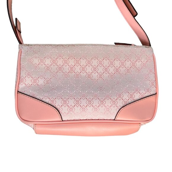 Y2K Liz Claiborne‎ Canvas Faux Leather Shoulder Bag PinkCoquette Barbiecore - Picture 4 of 16